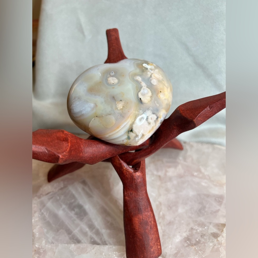 Large Heart-Shaped Flower Agate, 300g (.66 lbs)